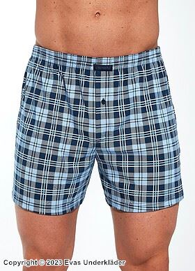 Boxershorts, hochwertige Baumwolle, ohne Hosenlatz, Schachbrettmuster